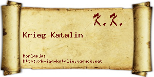 Krieg Katalin névjegykártya